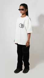 White T-Shirt with Butterfly Print