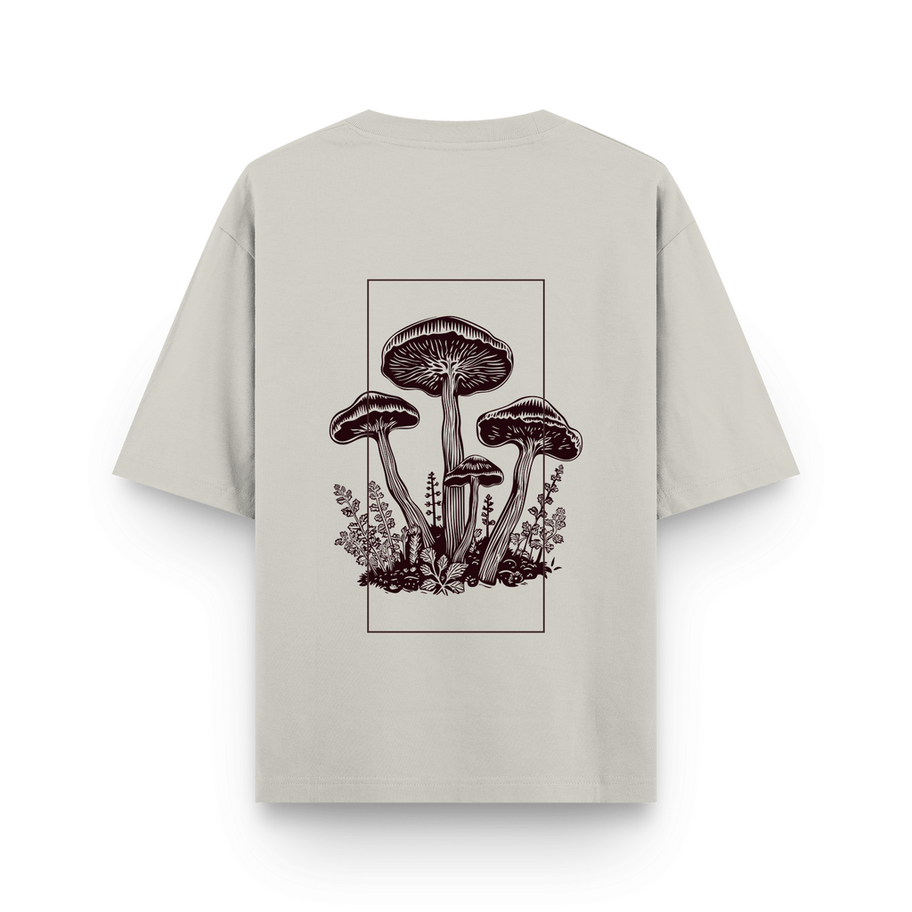 Beige Oversized Tee with Minimal Design