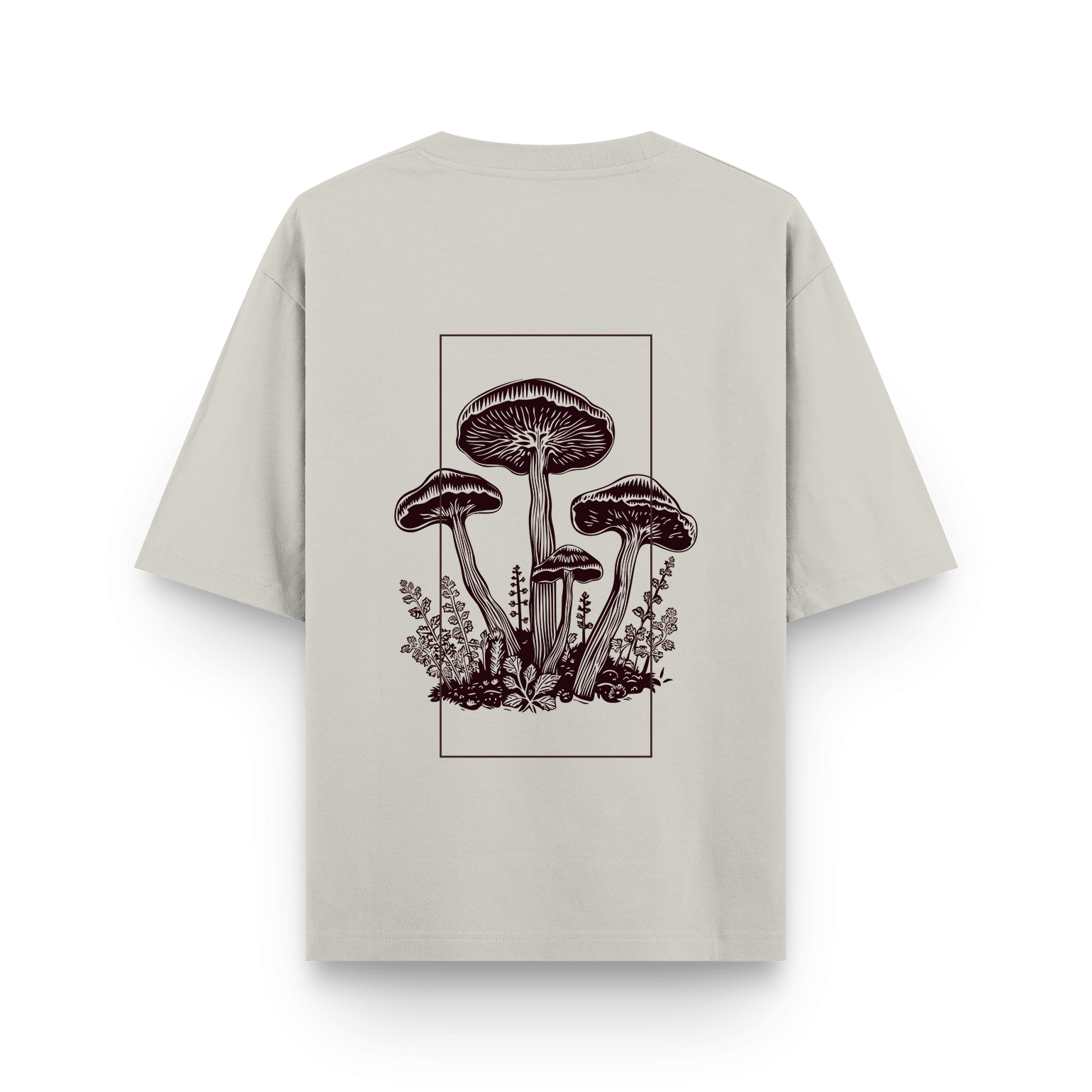 Beige Oversized Tee with Minimal Design