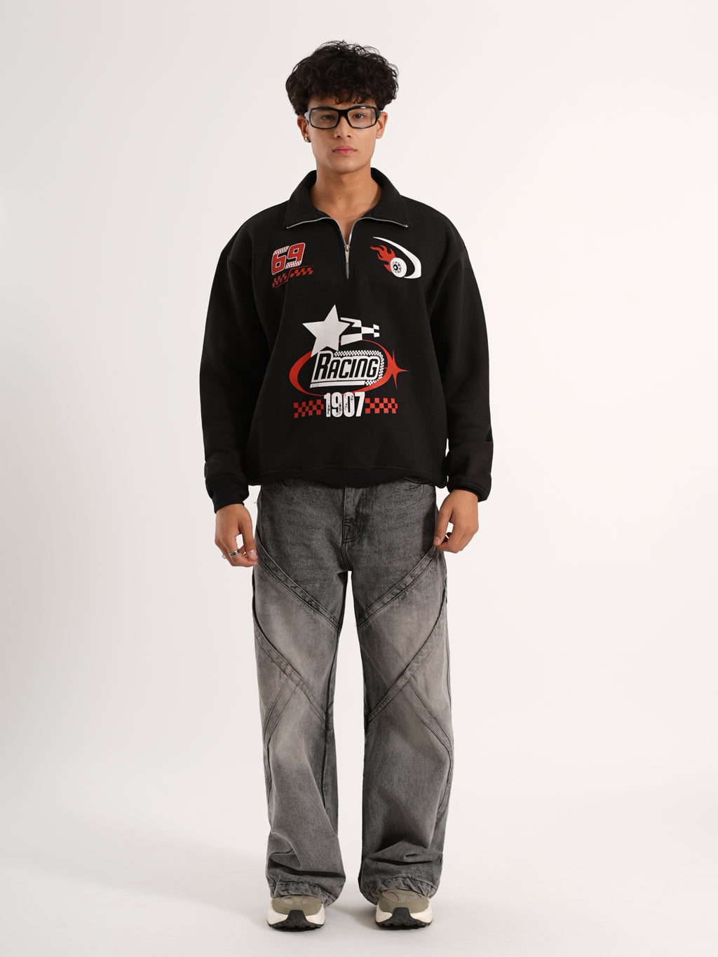 Unisex Half-Zipper Hoodie