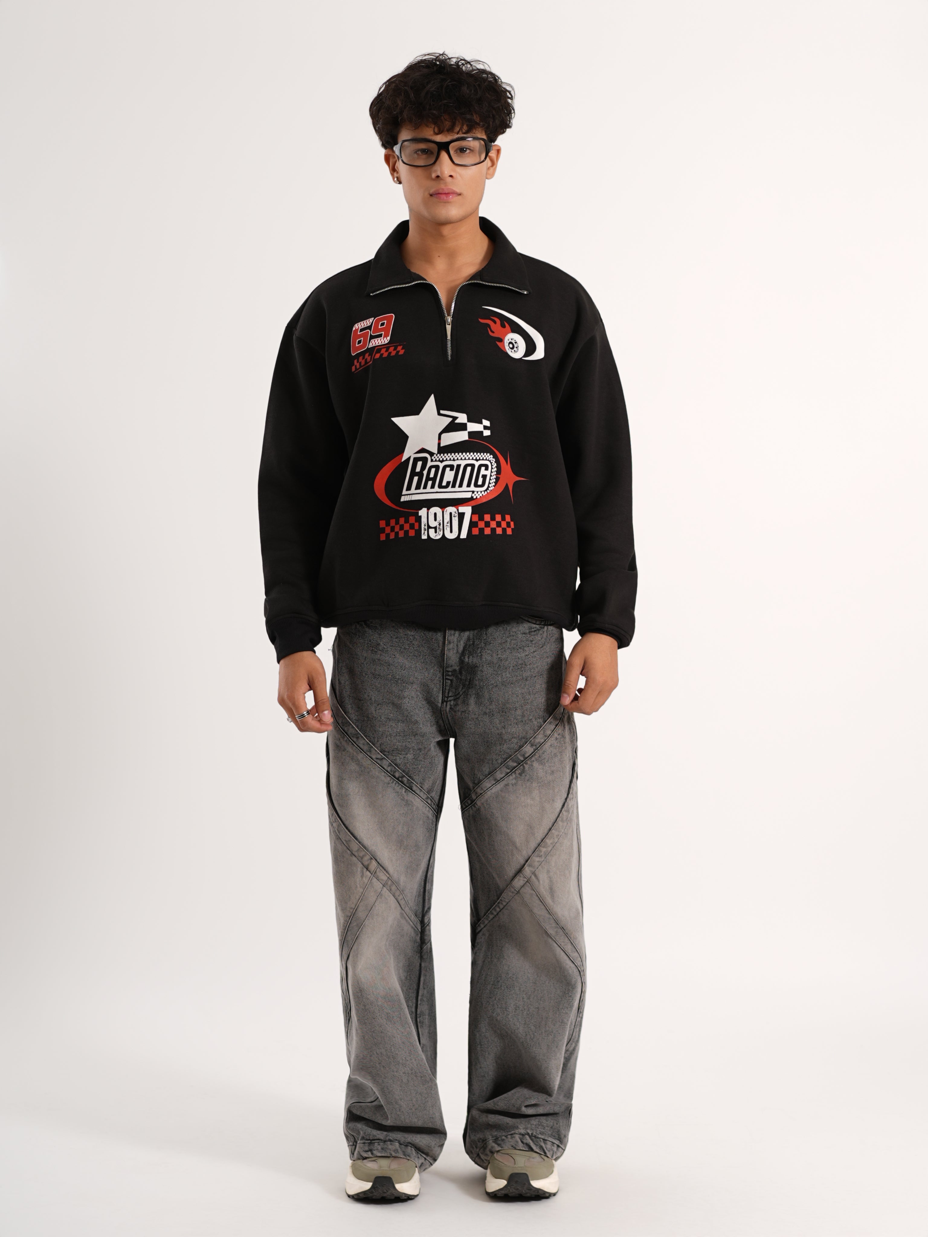 Unisex Half-Zipper Hoodie