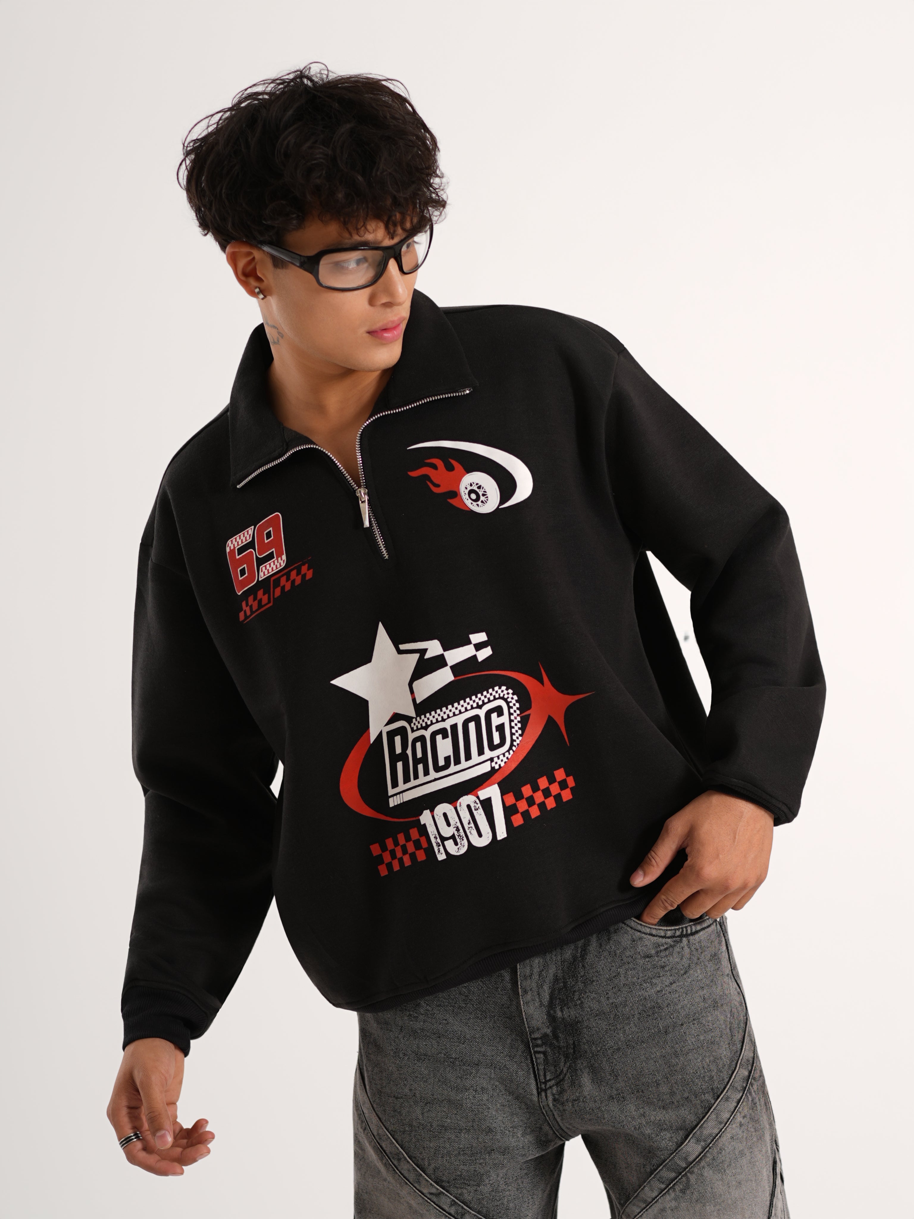 Unisex Half-Zipper Hoodie